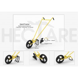 Hectare Wheel Hoe with 7" Weeder + 3 Tooth Cultivator + Furrow Attachment