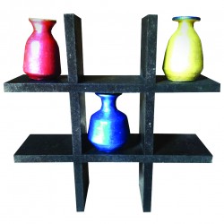 Three designer pots with stand handmade decorative item
