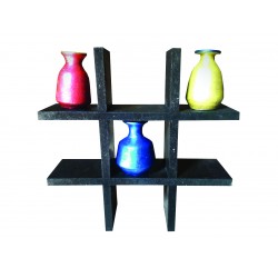 Three designer pots with stand handmade decorative item