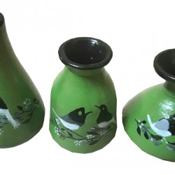 Three designer pots Handmade decorative item