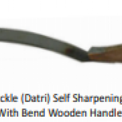 C141 Flora-101 Sickle (Datri) Self Sharpening - Serrated Teeth (With Bend Wooden Handle)